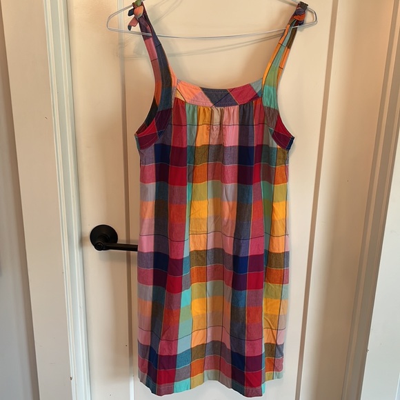 Adorable Summery Madras Mini Dress! Size M - Picture 2 of 7